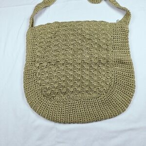 Crochet‎ Hobo Crossbody Bag Purse Green Zipper Crochet Straps